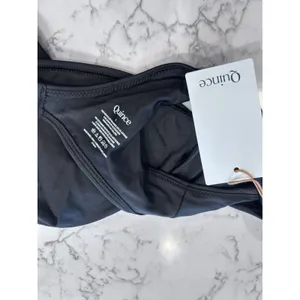 NWT Quince Black Italian Plunge Bikini Top Size Large thumbnail 5