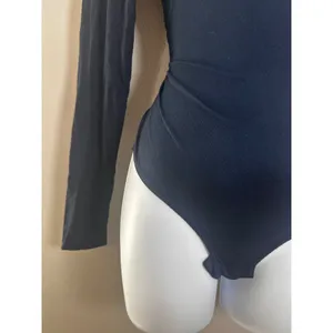 J.Crew 365 Navy‎ Blue Long Sleeve Turtleneck Bodysuit Small Slim Fit Minimalist thumbnail 3