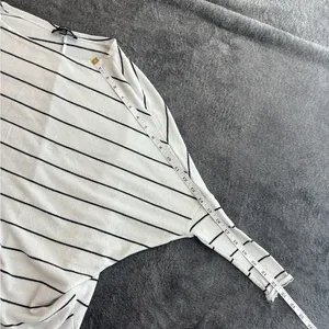 Lulus Striped‎ Boat Neck Dolman Sleeve Top White Black XS thumbnail 5