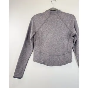 Lululemon Womens Top Gray Hill And Valley Mock Neck Cropped Long Sleeve Size 6 thumbnail 8