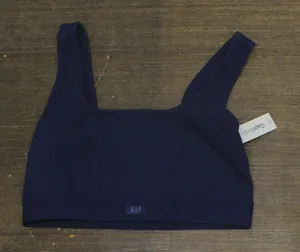 NWT Gap Body Logo Comfort Square-Neck Knit Bralette GPW01052 Elysian Blue M thumbnail 1