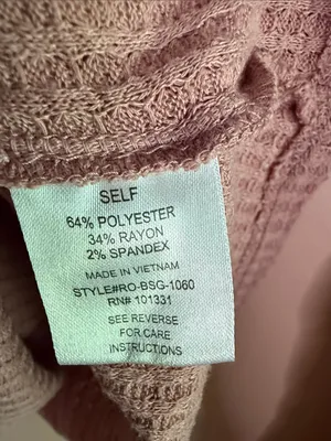 Charlotte Russe Dusty Mauve Waffle-Knit Long Sleeve Crop Top thumbnail 3