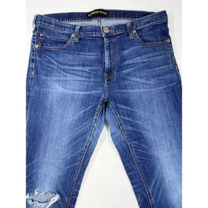 Express Jeans Girlfriend Jeans Women 14 Blue Distressed Mid Rise Denim Ankle thumbnail 9
