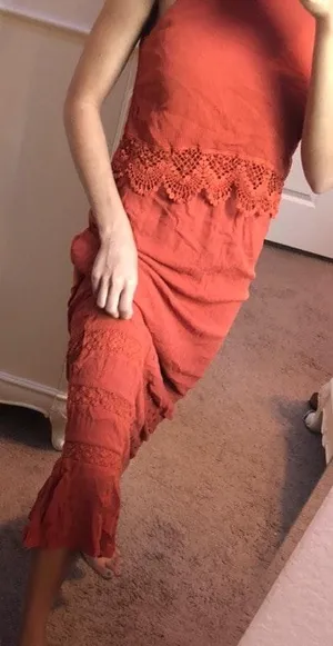 Francesca's Maxi Rust Dress thumbnail 4