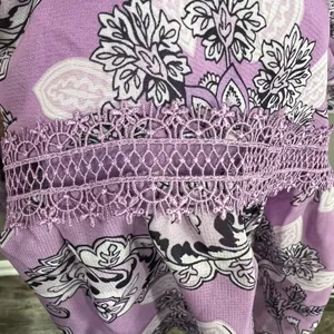 Lane Bryant NWT Sz 24 Sleeveless Notch Neck Elastic Waist Purple Floral Dress thumbnail 5