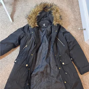 Rocawear ArcticBlast Puffer Parka w/ Fur Hood & Rhinestone Winter Ski Black M thumbnail 10