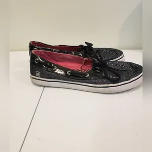 Sperry Black Canvas Boat Shoes thumbnail 3