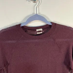 Out From‎ Under Urban Outfitters Burgundy Ribbed Thermal Long Sleeve Top Small thumbnail 2