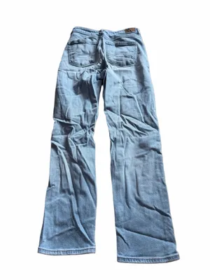 American Eagle Outfitters Stretch Light Blue Ripped Straight Leg Jeans thumbnail 2