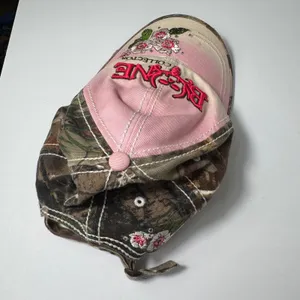Vtg Y2K‎ Bone Collector Camo Pink Grunge Floral Hat Cap Adjustable thumbnail 5