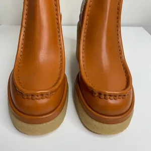 Chloé Jamie Sock Platform Chelsea Almond Boot Luminous Ochre New Size 41 thumbnail 5