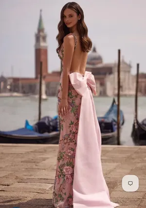 Sherri Hill Prom Dress Pink with bow (originally 1200) thumbnail 2