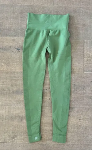 set active green full length high waisted workout yoga leggings thumbnail 5