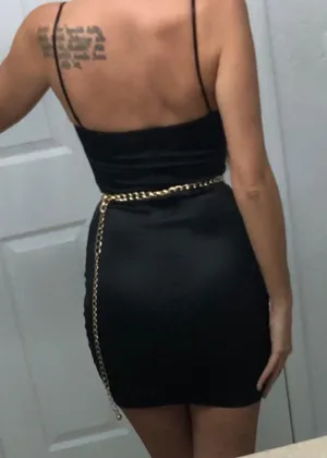 Black Silky Bodycon Dress thumbnail 3