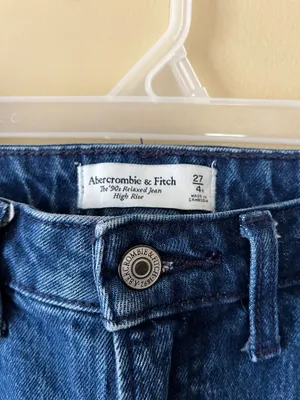 Abercrombie The 90s Relaxed Jean High Rise Blue Wide-Leg Jeans thumbnail 2