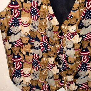 Vintage 80s 90s Patriotic Teddy Bear Vest thumbnail 3