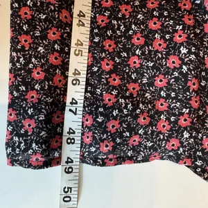 Code Mode Floral Smocked Long Sleeve Midi Dress Black Red Boho Cottagecore Sz M thumbnail 11