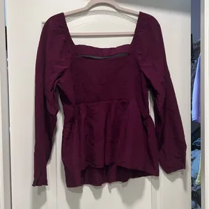 Old Navy Plum Long Sleeve Blouse thumbnail 2