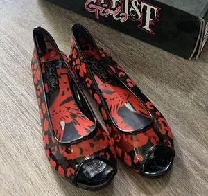 Iron Fist Girls Raw Power Peep Tow Flats Size 5 thumbnail 1