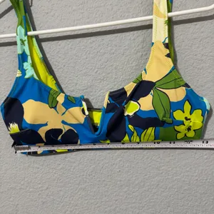 Aerie Real Good UPF 50 Tropical Floral Scoop V-Wire Bikini Bra M‎ Multicolor NEW thumbnail 5