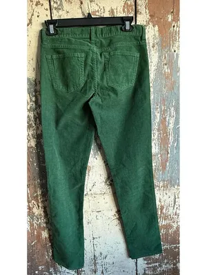 J. Crew Matchstick Green Corduroy Pants, Womens size 24 regular thumbnail 3