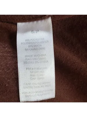 Avon Mark Blouse Long Sleeve Tie Front Small Brown thumbnail 4