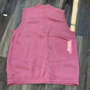 90s Vintage TC Fashion Pink Sweater Vest L Floral Embroidered Knit Coquette thumbnail 2
