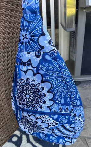 Vera Bradley Essential Sling Backpack Blue‎ Star Medallion EUC thumbnail 1