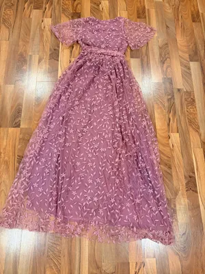 Baltic Born Mauve Lace Embroidered V-Neck Maxi Dress thumbnail 7
