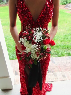 Red Sherri Hill Prom Dress thumbnail 2