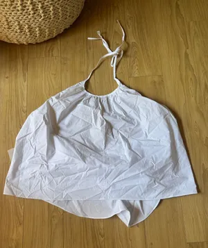 Lovers + Friends White Ruched Halter Top thumbnail 1