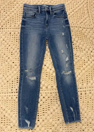 Kancan Women's Blue Distressed Jeans. #17 thumbnail 1