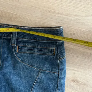 American Eagle denim frayed raw hem mini skirt size 12 thumbnail 5