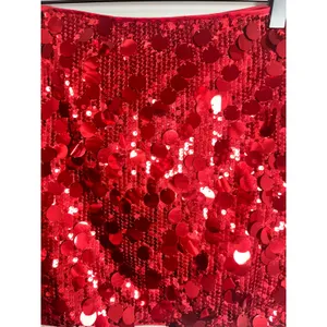Cider Red Sequin Paillette Mini Skirt Party Y2K Clubwear Glam Holiday XS NWOT thumbnail 3
