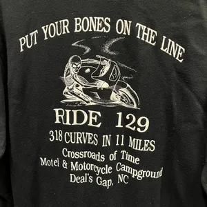 Unique Vintage Vintage 90s Deals Gap NC Rise 129 Bones Skeleton Graphic Biker Crewneck Large L thumbnail 2