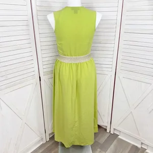 Stella & Julie Button Front Sleeveless Maxi Dress Lime Green Large‎ thumbnail 4