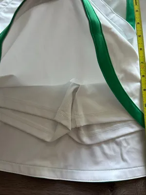 J. Crew Cloudstretch Wrap Tennis Skirt Skort Size s White Green Pickleball BP01 thumbnail 7