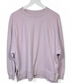 Aerie Long-sleeve Crew-neck Lavender Side Slit Oversized Sweatshirt W2260 Sz S thumbnail 1