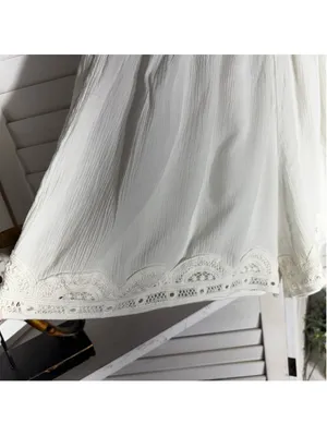 NWOT Aerie white oversized beach shorts cotton lace lightweight coquette coastal thumbnail 7