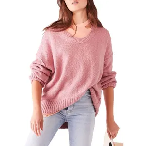 Free People Brookside Cotton Blend Tunic Sweater Alpine Rose thumbnail 3