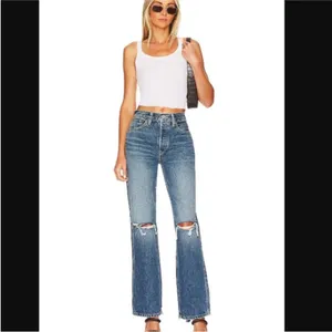 RE/DONE 90s High Rise‎ Loose Jeans NWT size 29 Destroyed Mar Blue Straight Leg thumbnail 11