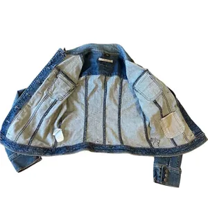 Eddie Bauer blue jeans denim cotton jacket long sleeve with pockets size small thumbnail 6