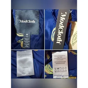 Modcloth Royal Blue Mind At Breeze Windbreaker Nylon Rain Jacket Fruit M thumbnail 11