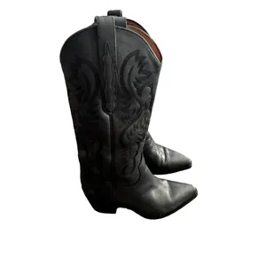 Jeffrey Campbell Dagget Western Boots Womens 7 Black Leather Cowboy New With Box thumbnail 3