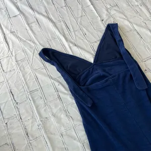 Venus Lingerie Mini Slip Dress Deep Navy Blue V-Neck M 90s Y2K Spaghetti Strap thumbnail 10