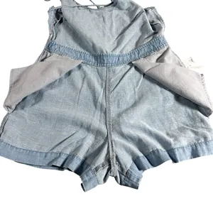 LOFT Petites Chambray Romper 6P Strappy Crisscross Linen Blend thumbnail 5