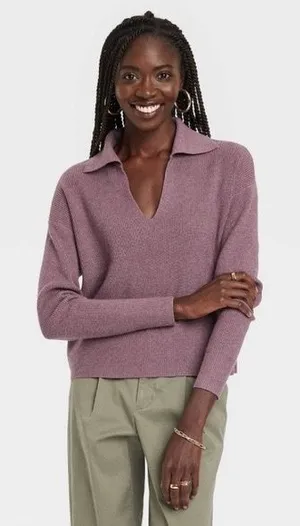 A New Day. Johnny Collar Polo Sweater thumbnail 1