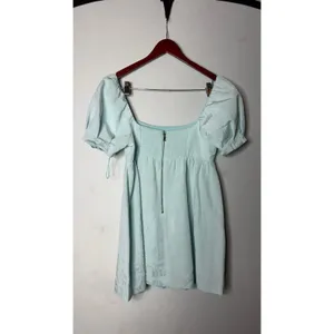 Alice + Olivia baby blue mini puff sleeve baby doll dress sz 6 thumbnail 6