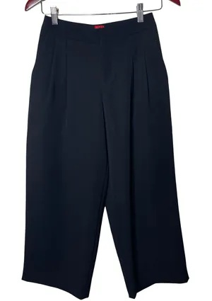 HaaT Issey Miyake black high waist wide leg crop trousers sz 1 US XS thumbnail 1