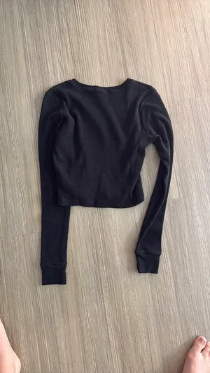 TNA Aritzia Waffle Long Sleeve Cropped thumbnail 3